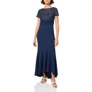 JS Collections Celia Mermaid Gown Size 8 Dress Navy Beaded‎ Wedding Formal NEW